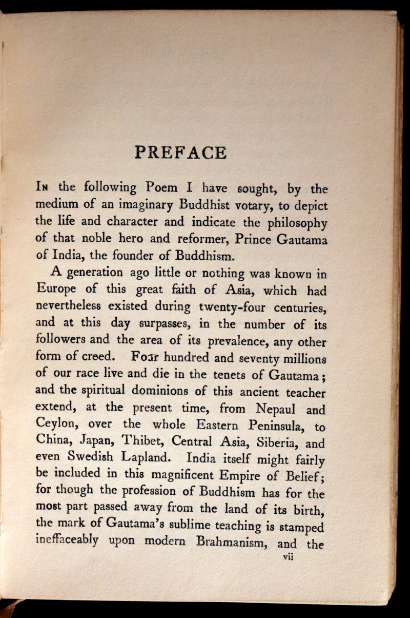 1923 Rare Edition - THE LIGHT OF ASIA or The Great Renunciation. Being The Life and Teaching of Gautama Prince of India and Funder of Buddhism.