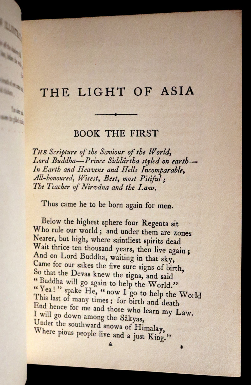 1923 Rare Edition - THE LIGHT OF ASIA or The Great Renunciation. Being The Life and Teaching of Gautama Prince of India and Funder of Buddhism.