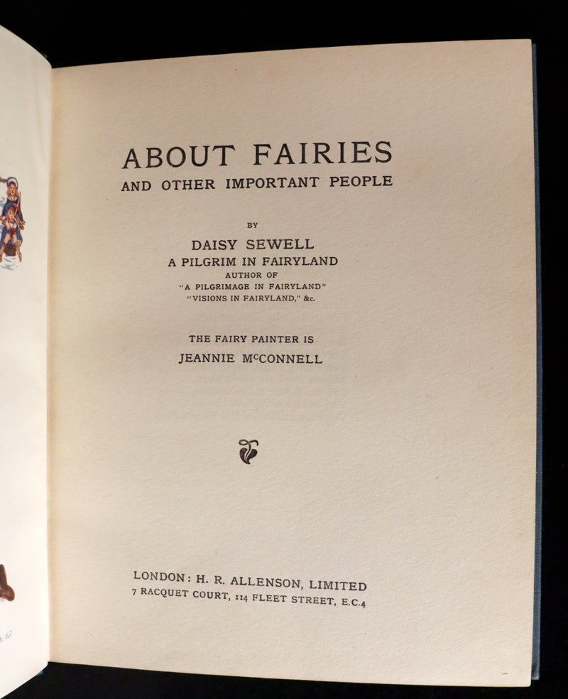 1929 Scarce First Edition - ABOUT FAIRIES and other important people by Daisy Sewell.