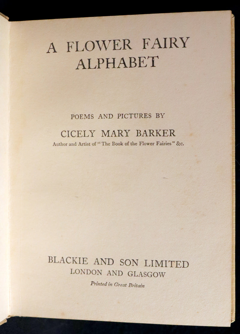 1934 Rare First Edition - Cicely Mary Barker - A FLOWER FAIRY ALPHABET.