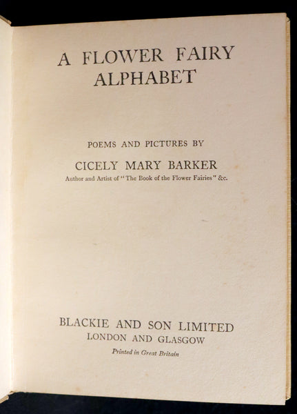 1934 Rare First Edition - Cicely Mary Barker - A FLOWER FAIRY ALPHABET.