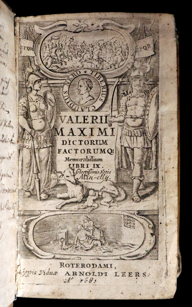 1681 Rare Latin Vellum Book - Valerius Maximus' Stories of Roman life. Dictorum, factorumque memorabilium libri IX.