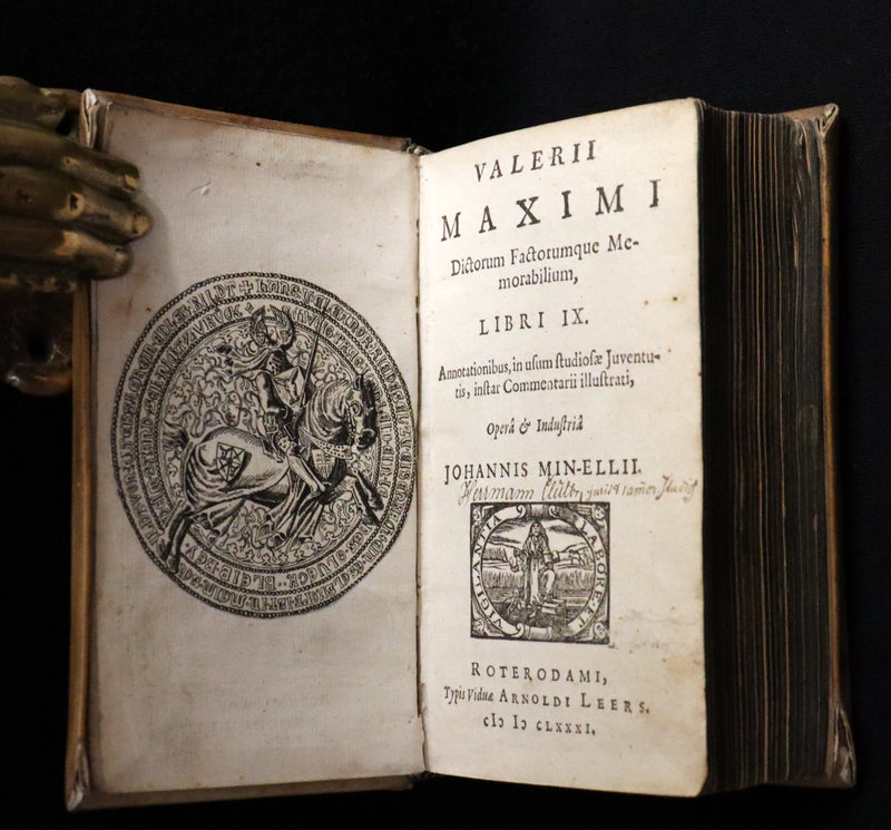 1681 Rare Latin Vellum Book - Valerius Maximus' Stories of Roman life. Dictorum, factorumque memorabilium libri IX.