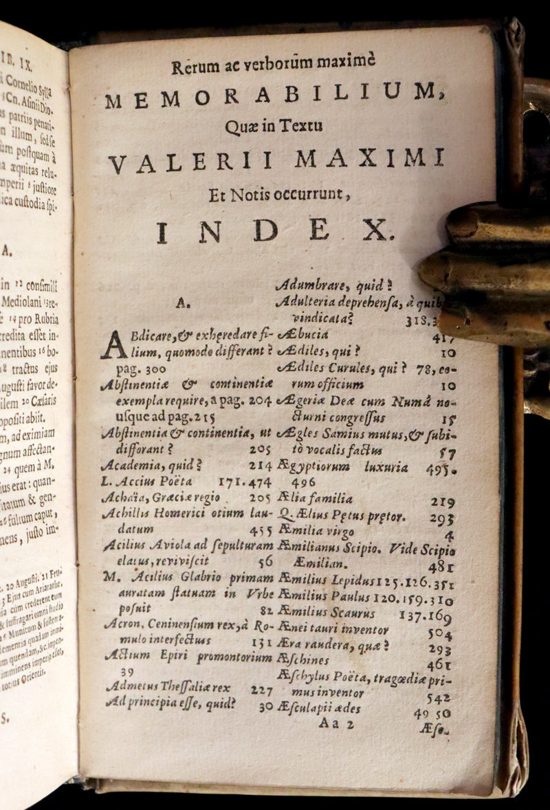 1681 Rare Latin Vellum Book - Valerius Maximus' Stories of Roman life. Dictorum, factorumque memorabilium libri IX.