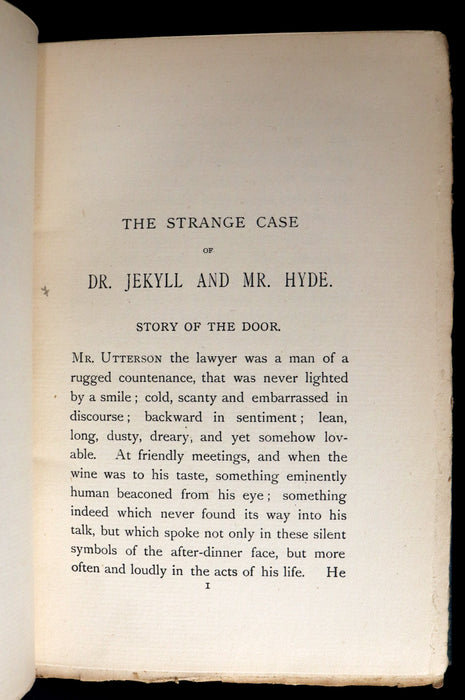 1896 Rare Book - The Strange Case of Dr Jekyll and Mr Hyde with Other Fables by Stevenson.