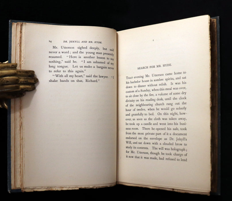 1896 Rare Book - The Strange Case of Dr Jekyll and Mr Hyde with Other Fables by Stevenson.