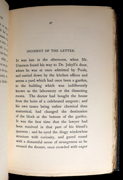 1896 Rare Book - The Strange Case of Dr Jekyll and Mr Hyde with Other Fables by Stevenson.