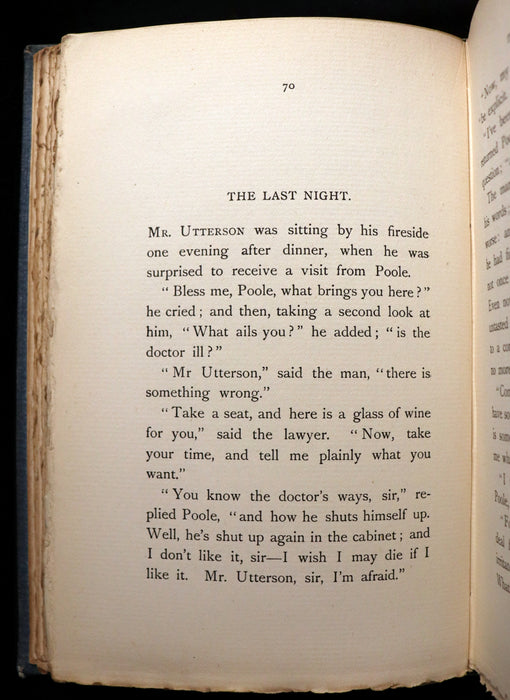 1896 Rare Book - The Strange Case of Dr Jekyll and Mr Hyde with Other Fables by Stevenson.