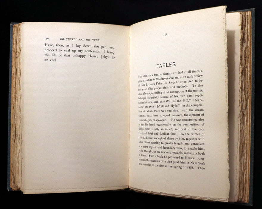 1896 Rare Book - The Strange Case of Dr Jekyll and Mr Hyde with Other Fables by Stevenson.