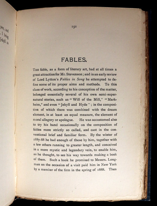 1896 Rare Book - The Strange Case of Dr Jekyll and Mr Hyde with Other Fables by Stevenson.