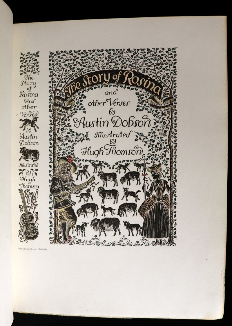 1895 Scarce 1stED in COLOR Bound by Zaehnsdorf - The Story of Rosina by Austin Dobson illustrated by Hugh Thomson.
