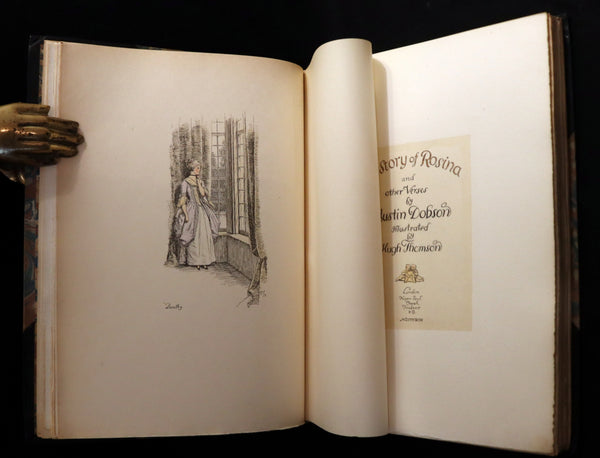 1895 Scarce 1stED in COLOR Bound by Zaehnsdorf - The Story of Rosina by Austin Dobson illustrated by Hugh Thomson.