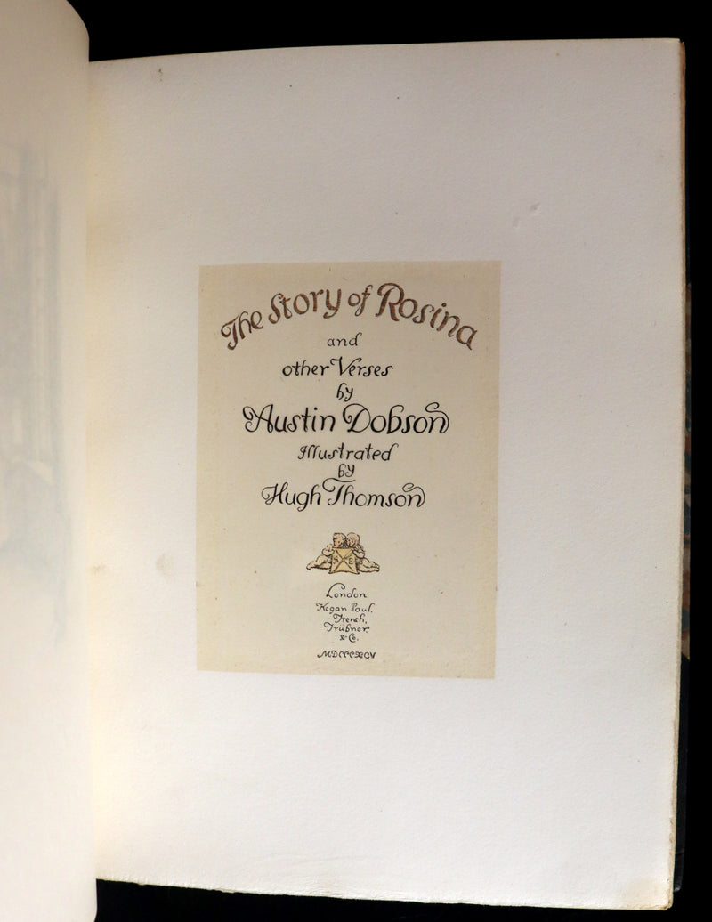 1895 Scarce 1stED in COLOR Bound by Zaehnsdorf - The Story of Rosina by Austin Dobson illustrated by Hugh Thomson.