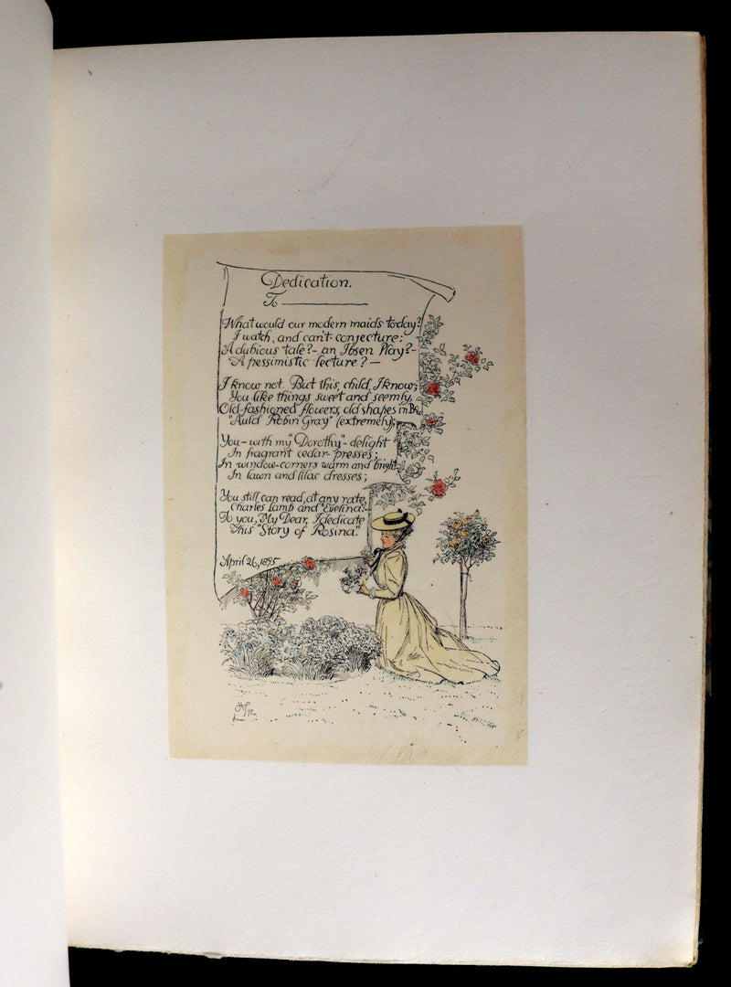 1895 Scarce 1stED in COLOR Bound by Zaehnsdorf - The Story of Rosina by Austin Dobson illustrated by Hugh Thomson.