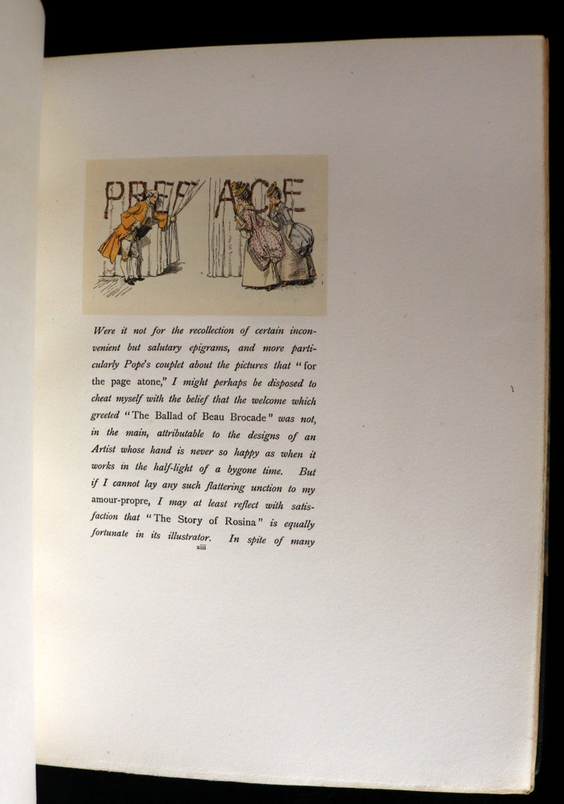 1895 Scarce 1stED in COLOR Bound by Zaehnsdorf - The Story of Rosina by Austin Dobson illustrated by Hugh Thomson.
