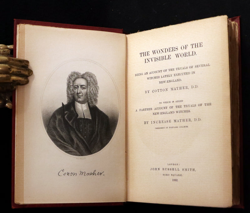 1862 Rare Book - SALEM WITCHCRAFT - Wonders of the Invisible World by Cotton Mather.