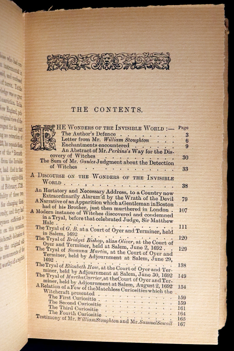 1862 Rare Book - SALEM WITCHCRAFT - Wonders of the Invisible World by Cotton Mather.