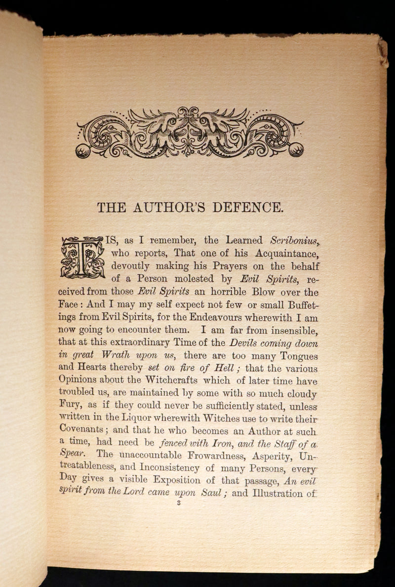 1862 Rare Book - SALEM WITCHCRAFT - Wonders of the Invisible World by Cotton Mather.