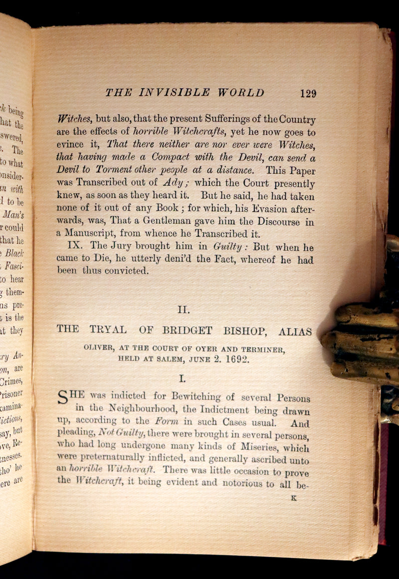 1862 Rare Book - SALEM WITCHCRAFT - Wonders of the Invisible World by Cotton Mather.