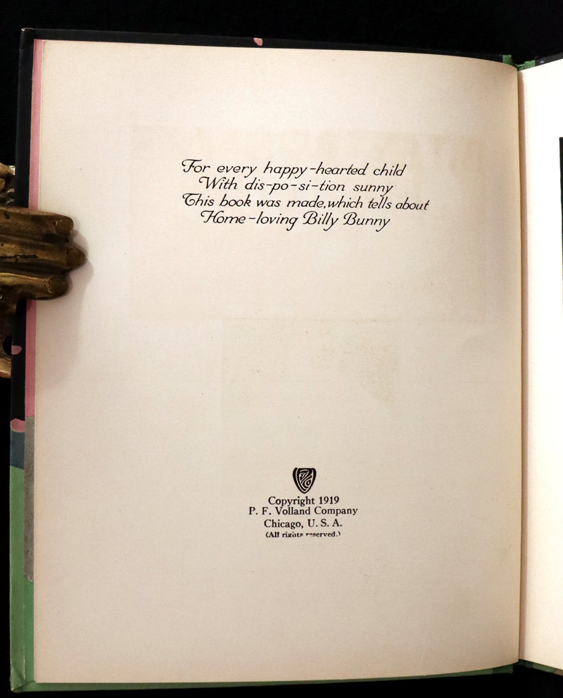 1919 Rare First Edition - BILLY BUNNY'S FORTUNE by Elizabeth Gordon, Illustrated by Maginel Wright Enright.