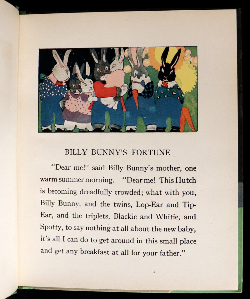 1919 Rare First Edition - BILLY BUNNY'S FORTUNE by Elizabeth Gordon, Illustrated by Maginel Wright Enright.