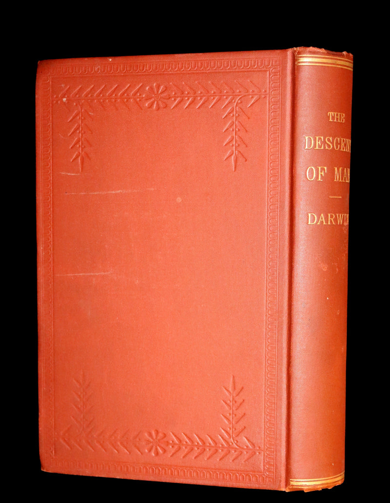 1892 Rare Book - CHARLES DARWIN - The DESCENT OF MAN and Selection in Relation to Sex.