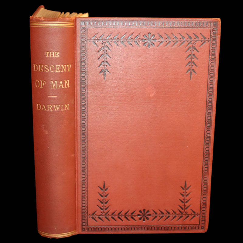 1892 Rare Book - CHARLES DARWIN - The DESCENT OF MAN and Selection in Relation to Sex.