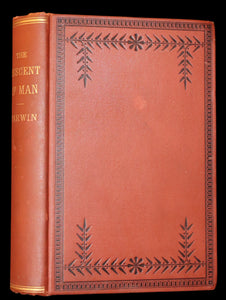 1892 Rare Book - CHARLES DARWIN - The DESCENT OF MAN and Selection in Relation to Sex.