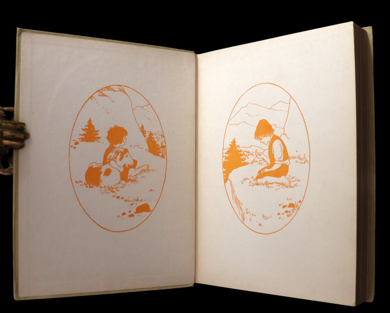 1919 Rare Book - HEIDI by Johanna Spyri illustrated in color by Maria L. Kirk.
