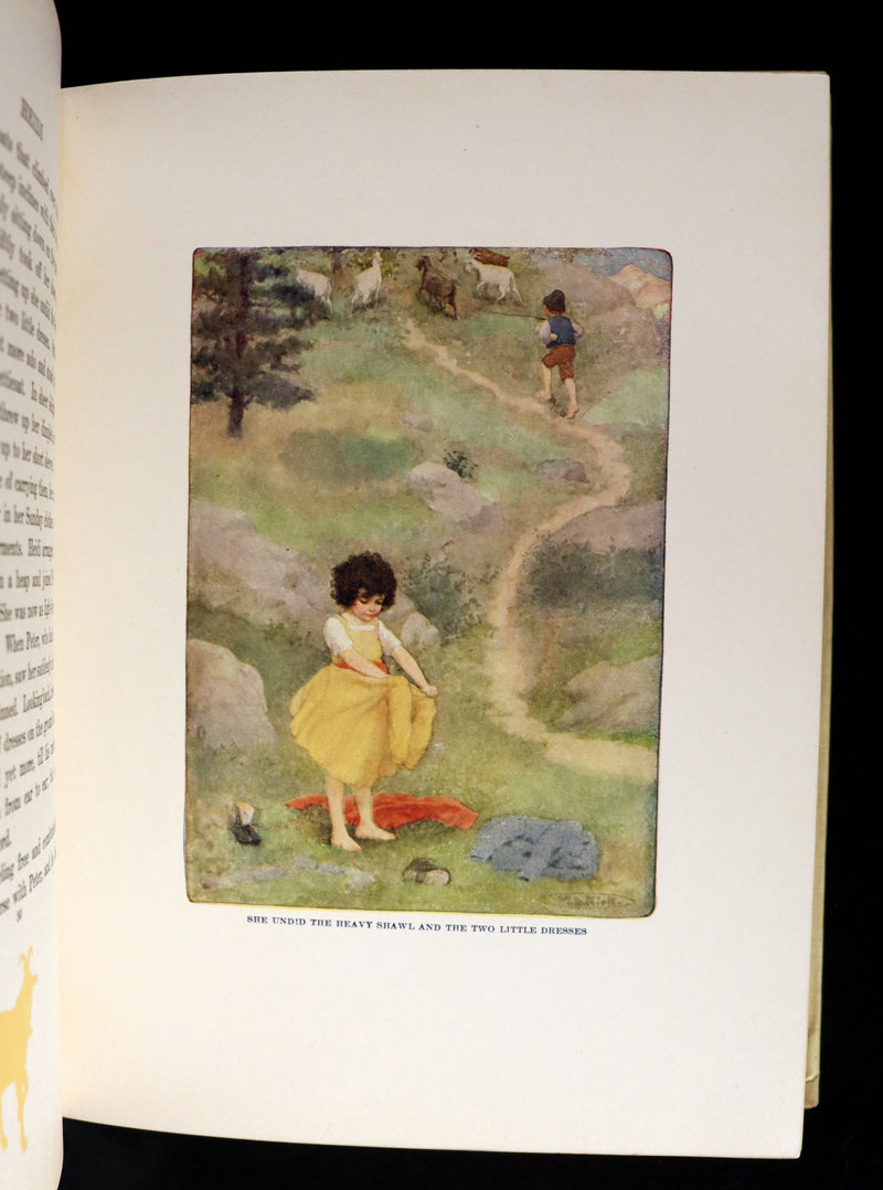 1919 Rare Book - HEIDI by Johanna Spyri illustrated in color by Maria L. Kirk.