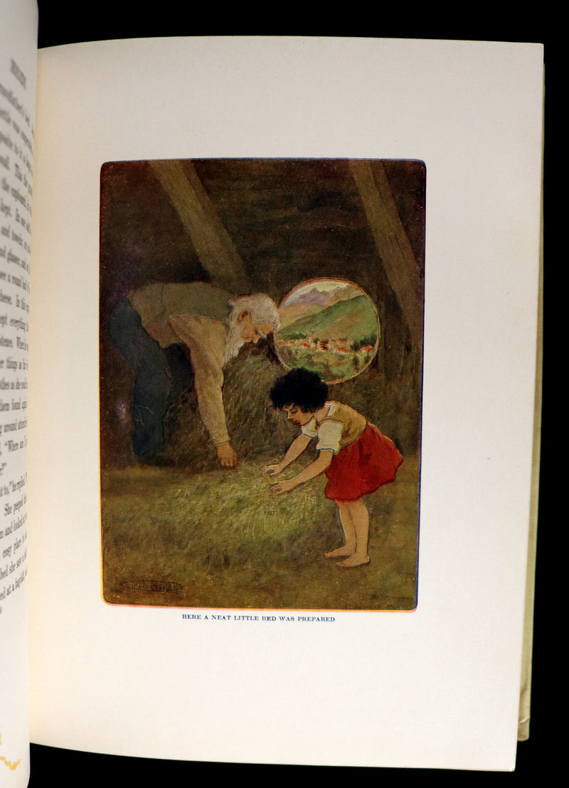 1919 Rare Book - HEIDI by Johanna Spyri illustrated in color by Maria L. Kirk.