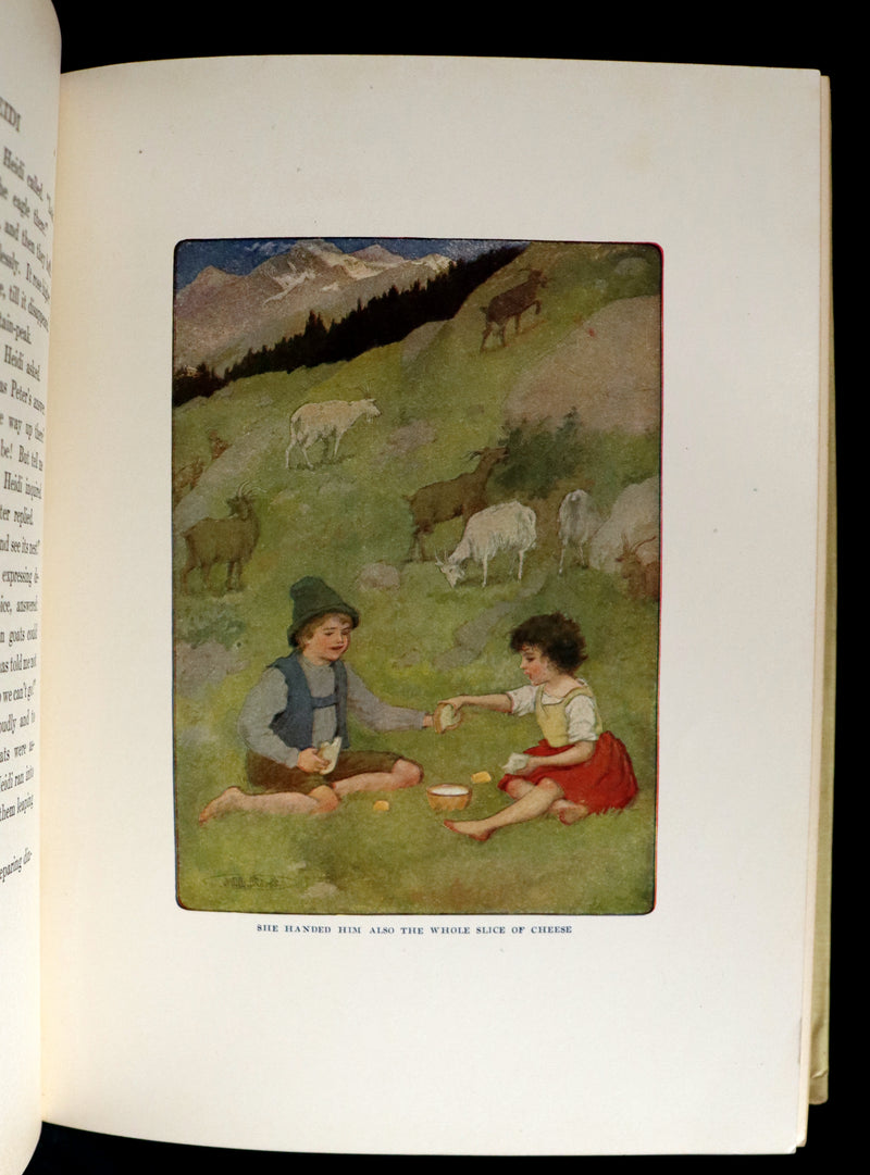 1919 Rare Book - HEIDI by Johanna Spyri illustrated in color by Maria L. Kirk.