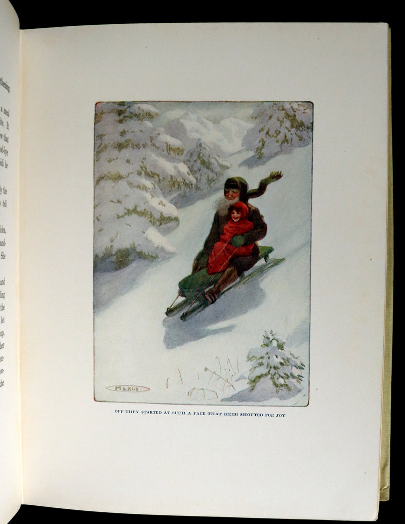 1919 Rare Book - HEIDI by Johanna Spyri illustrated in color by Maria L. Kirk.