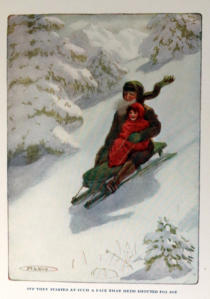 1919 Rare Book - HEIDI by Johanna Spyri illustrated in color by Maria L. Kirk.