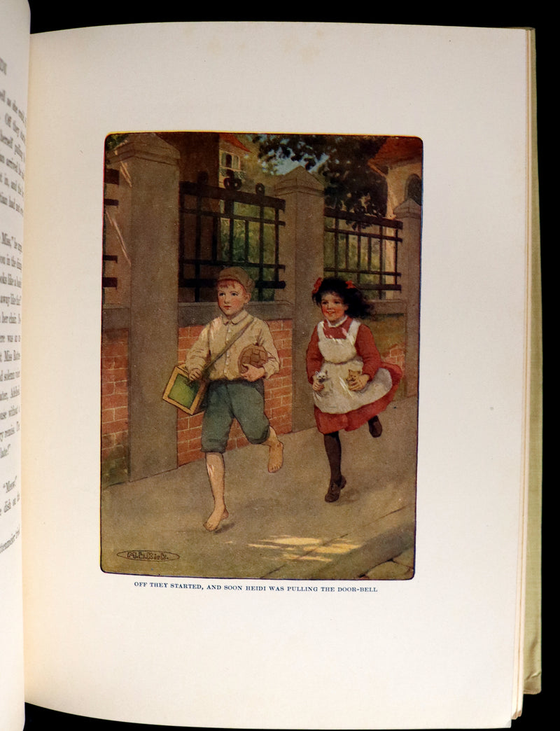 1919 Rare Book - HEIDI by Johanna Spyri illustrated in color by Maria L. Kirk.