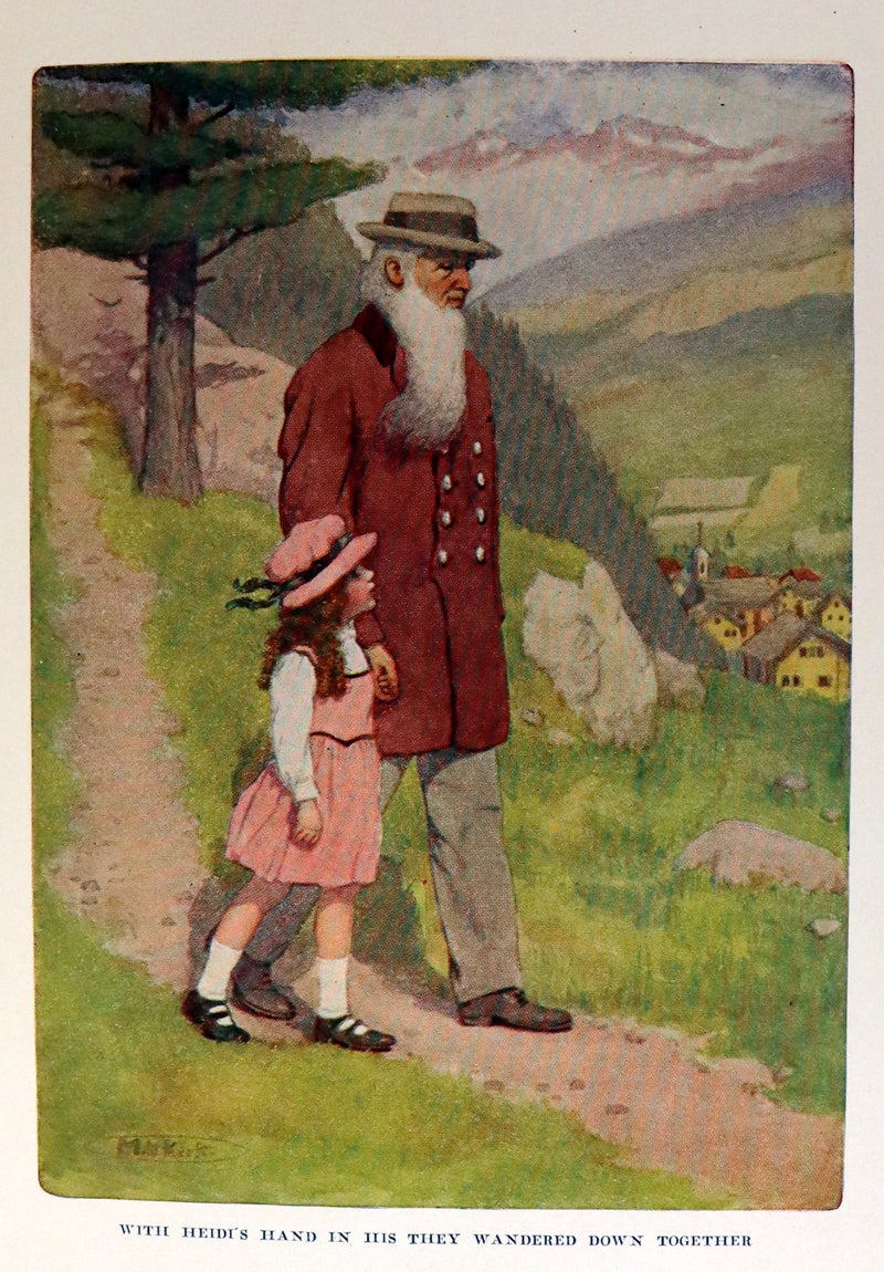 1919 Rare Book - HEIDI by Johanna Spyri illustrated in color by Maria L. Kirk.