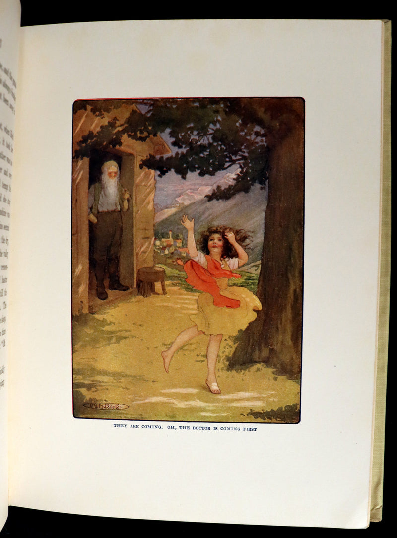 1919 Rare Book - HEIDI by Johanna Spyri illustrated in color by Maria L. Kirk.