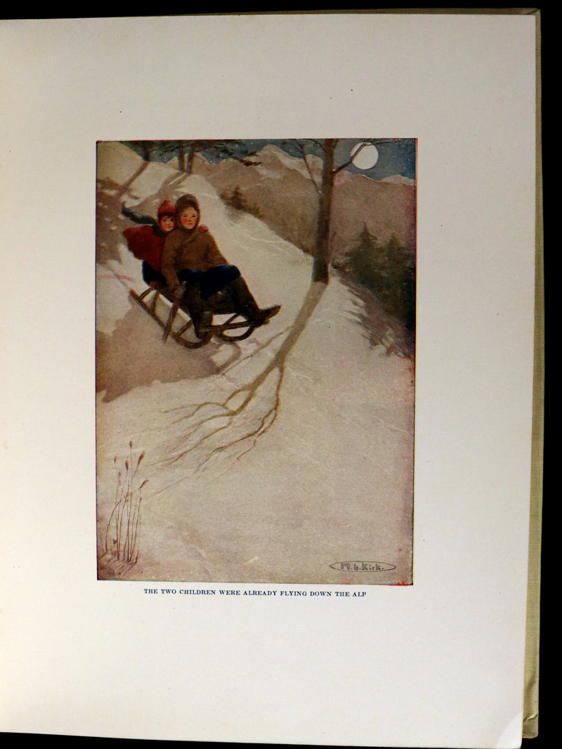 1919 Rare Book - HEIDI by Johanna Spyri illustrated in color by Maria L. Kirk.