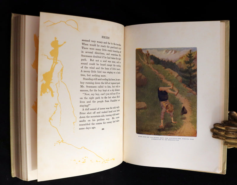 1919 Rare Book - HEIDI by Johanna Spyri illustrated in color by Maria L. Kirk.