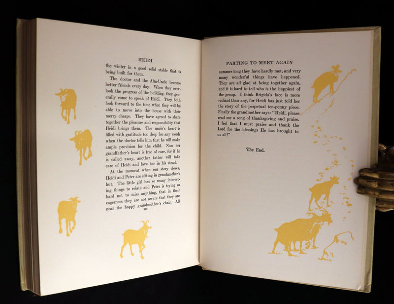 1919 Rare Book - HEIDI by Johanna Spyri illustrated in color by Maria L. Kirk.
