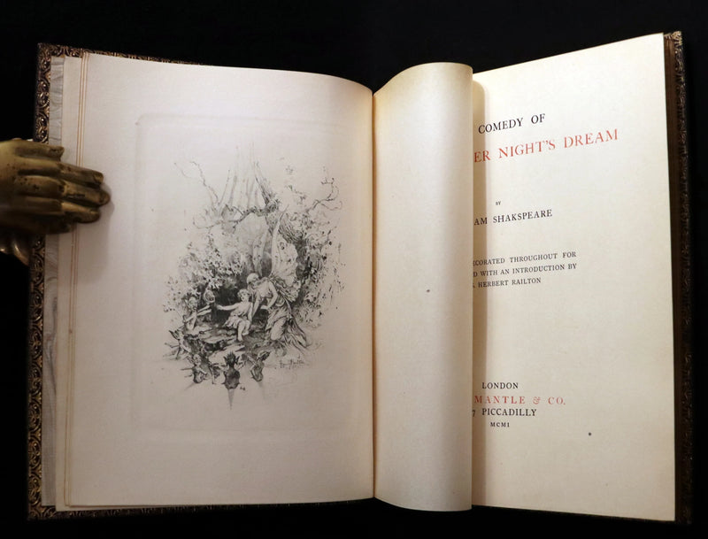 1901 Rare First Edition illustrated by Fanny Railton - Shakespeare's Midsummer Night's Dream in a beautiful binding.