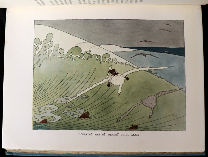 1921 Rare First illustrated Edition by Mary Hamilton Frye - THE WONDERFUL ADVENTURES OF NILS by Selma Lagerlof.