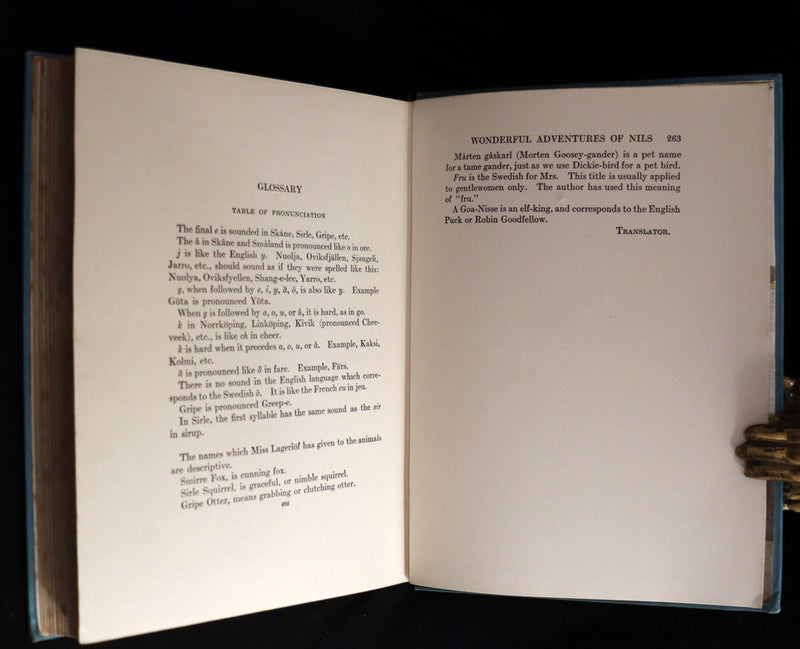 1921 Rare First illustrated Edition by Mary Hamilton Frye - THE WONDERFUL ADVENTURES OF NILS by Selma Lagerlof.