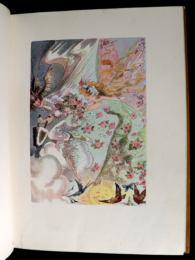 1914 Rare First Edition - A YEAR WITH THE FAIRIES by Anna M. Scott illustrated by Marion T. Ross.