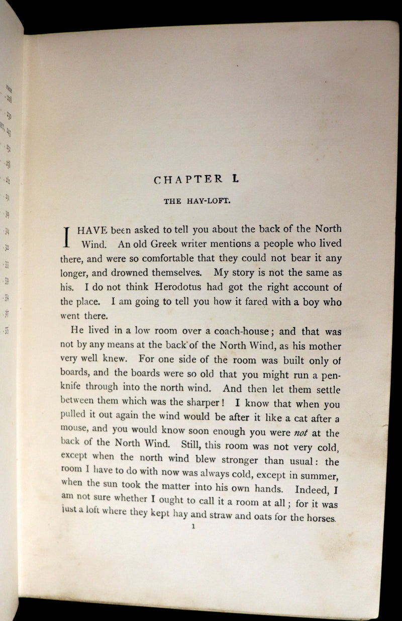 1910 Rare Book - AT THE BACK OF THE NORTH WIND by George MacDonald illustrated by Arthur Hughes.