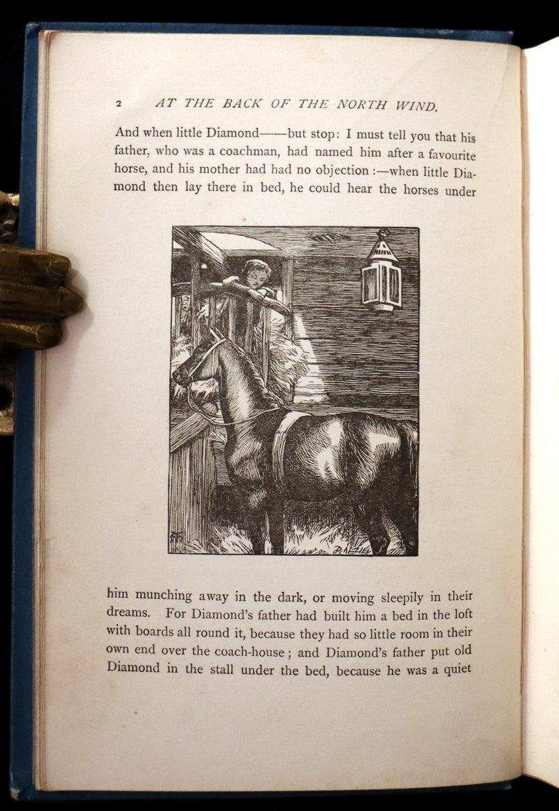 1910 Rare Book - AT THE BACK OF THE NORTH WIND by George MacDonald illustrated by Arthur Hughes.