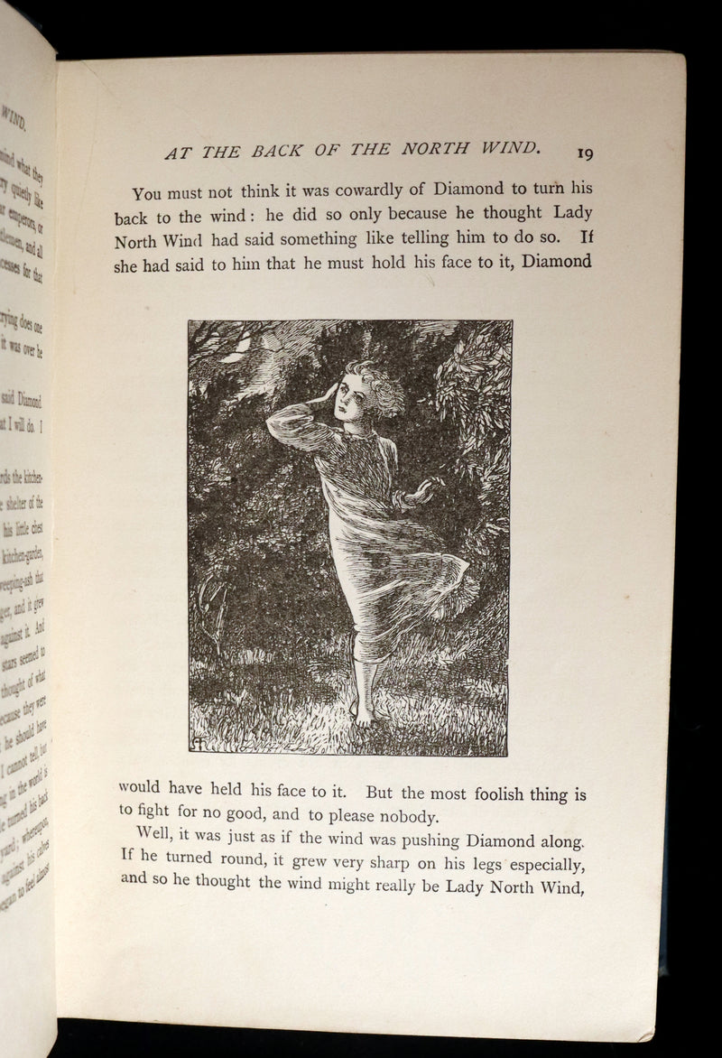 1910 Rare Book - AT THE BACK OF THE NORTH WIND by George MacDonald illustrated by Arthur Hughes.