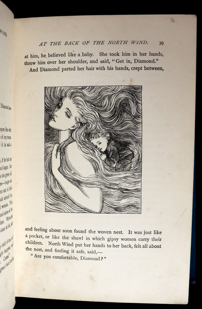 1910 Rare Book - AT THE BACK OF THE NORTH WIND by George MacDonald illustrated by Arthur Hughes.