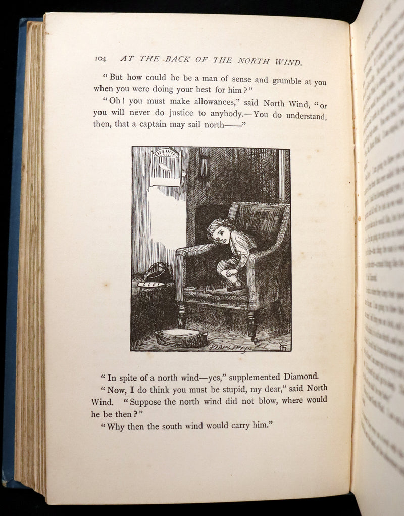 1910 Rare Book - AT THE BACK OF THE NORTH WIND by George MacDonald illustrated by Arthur Hughes.
