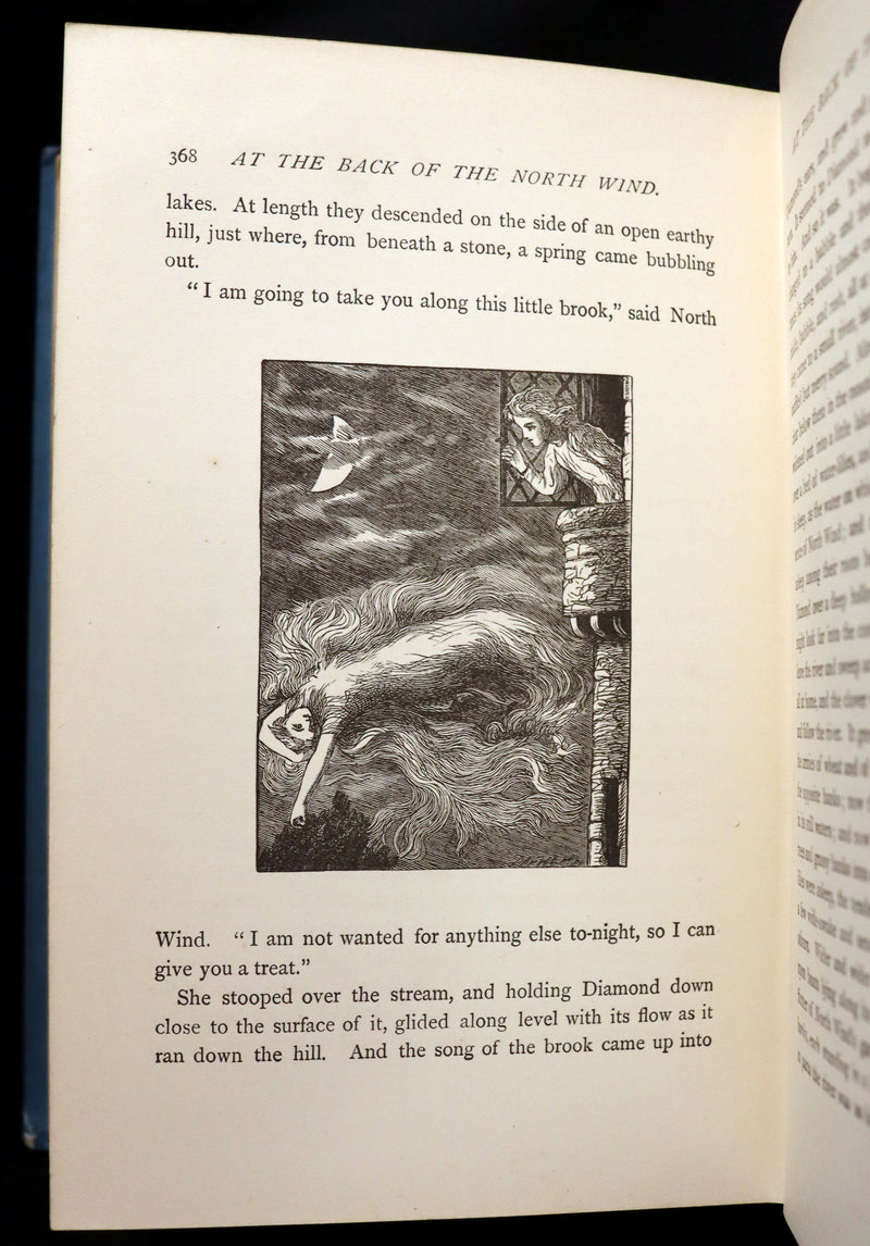 1910 Rare Book - AT THE BACK OF THE NORTH WIND by George MacDonald illustrated by Arthur Hughes.
